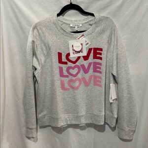 Workshop Republic Clothing Gray Sweatshirt with Red and Pink Love Graphic. XL